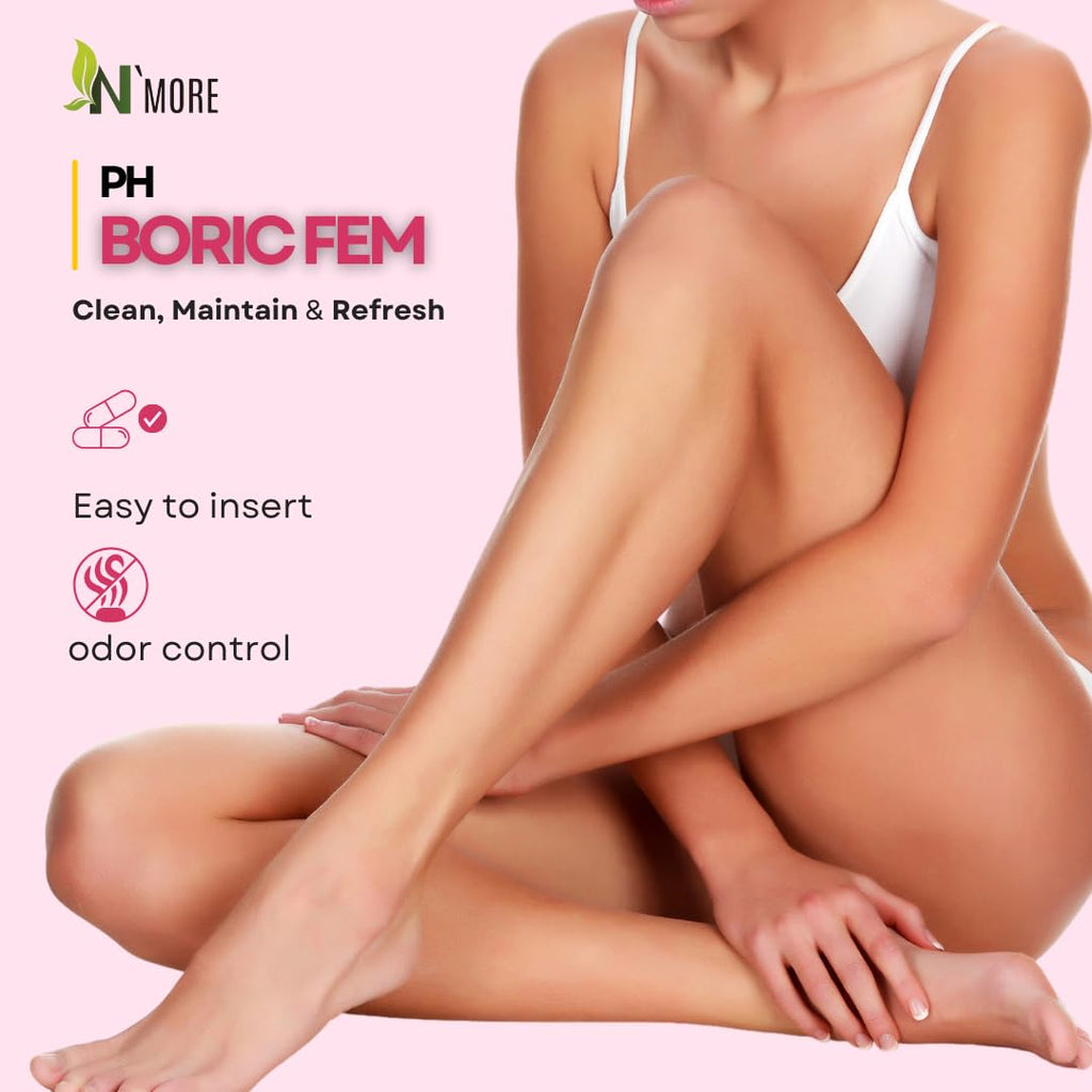 N'More Boric Acid Vaginal Suppositories- 100% Pure - Made in USA- Boricfem Vaginal Health Supplement- 30 Servings (Pack of 1) N'MoreBuy Supplements Australia