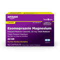 Amazon Basic Care Esomeprazole Magnesium packaging on a white background