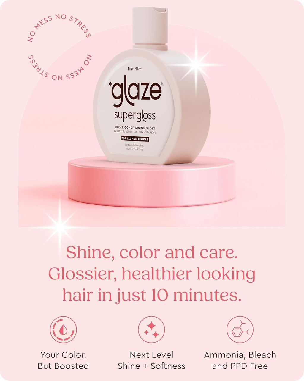 Glaze Supergloss Sheer Glow Clear Hair Gloss Mini – Smooths, Lightweight, Adds Mirror Shine & Improves the look of Damaged Hair – Travel Size 1.7 oz glazeBuy Supplements Australia