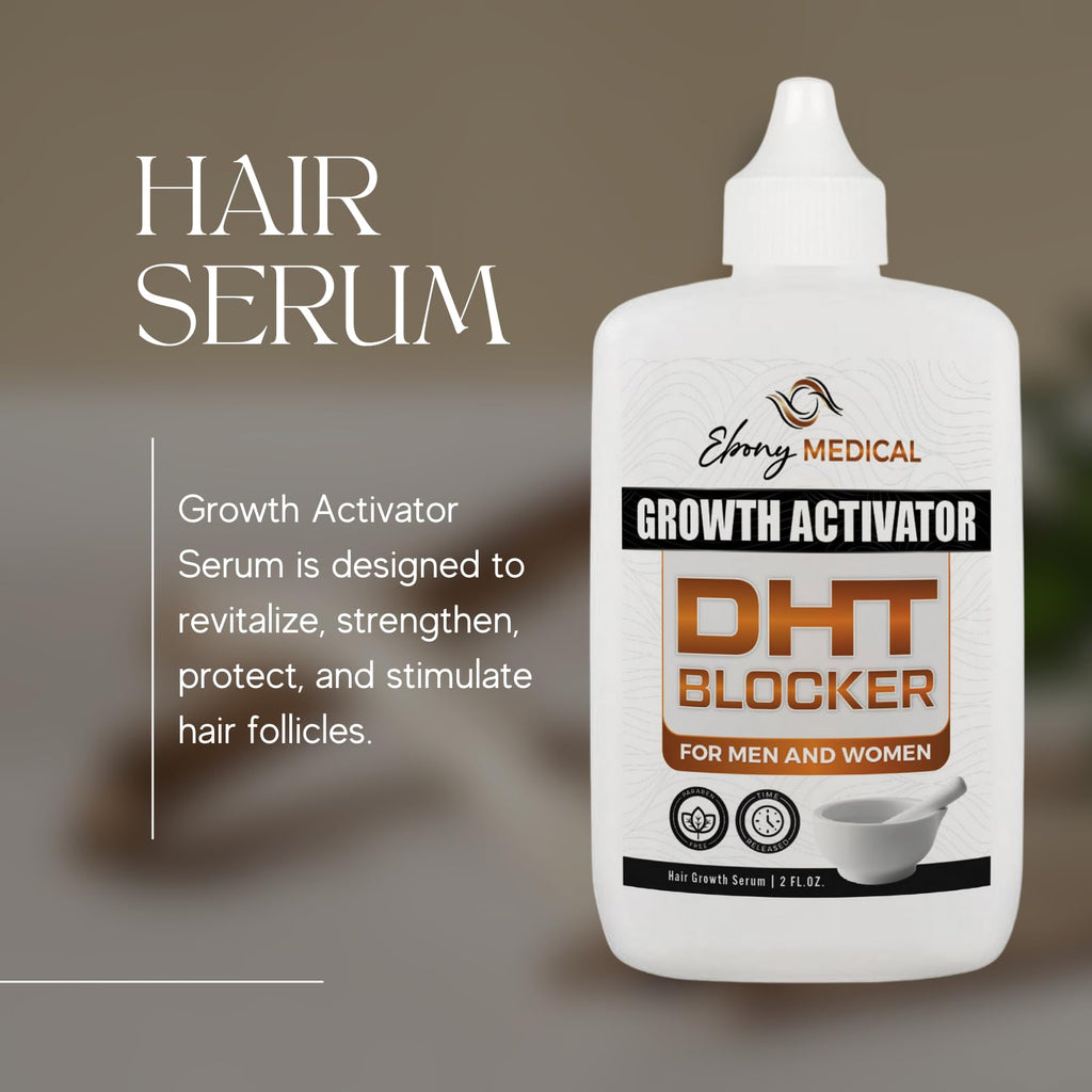 Ebony Medicals DHT Blocker Hair Growth Serum - Hair Loss Supplement, Supports Natural Regrowth Natural CurvesBuy Supplements Australia