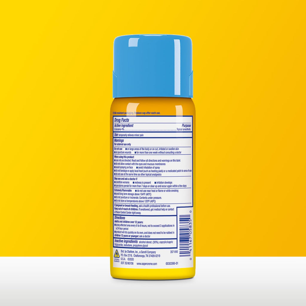 Aspercreme Lidocaine Dry Spray Soothes Aggravated Nerves, Numbing Topical Pain Relief Spray with Max-Strength 4% Lidocaine Sprays at Any Angle, 4 Oz. AspercremeBuy Supplements Australia