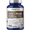 NusaPure Lions Mane 20:1 Extract (20,000 mg Equivalent) - Made with Organic Lion`s Mane, Bioperine - 30% Polysaccharides - 120 Veggie Caps. Non-GMO, Gluten Free NusaPureBuy Supplements Australia