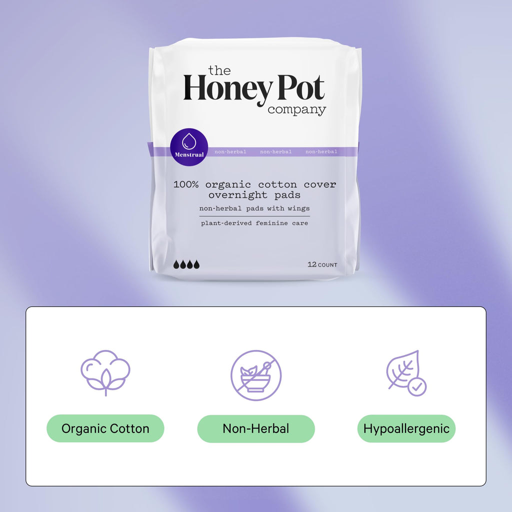 The Honey Pot Company - Non-Herbal Overnight Pads with Wings - Organic Pads for Women The Honey Pot CompanyBuy Supplements Australia