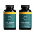 Two bottles of Primal Magnesium supplement by Primal Harvest on a white background