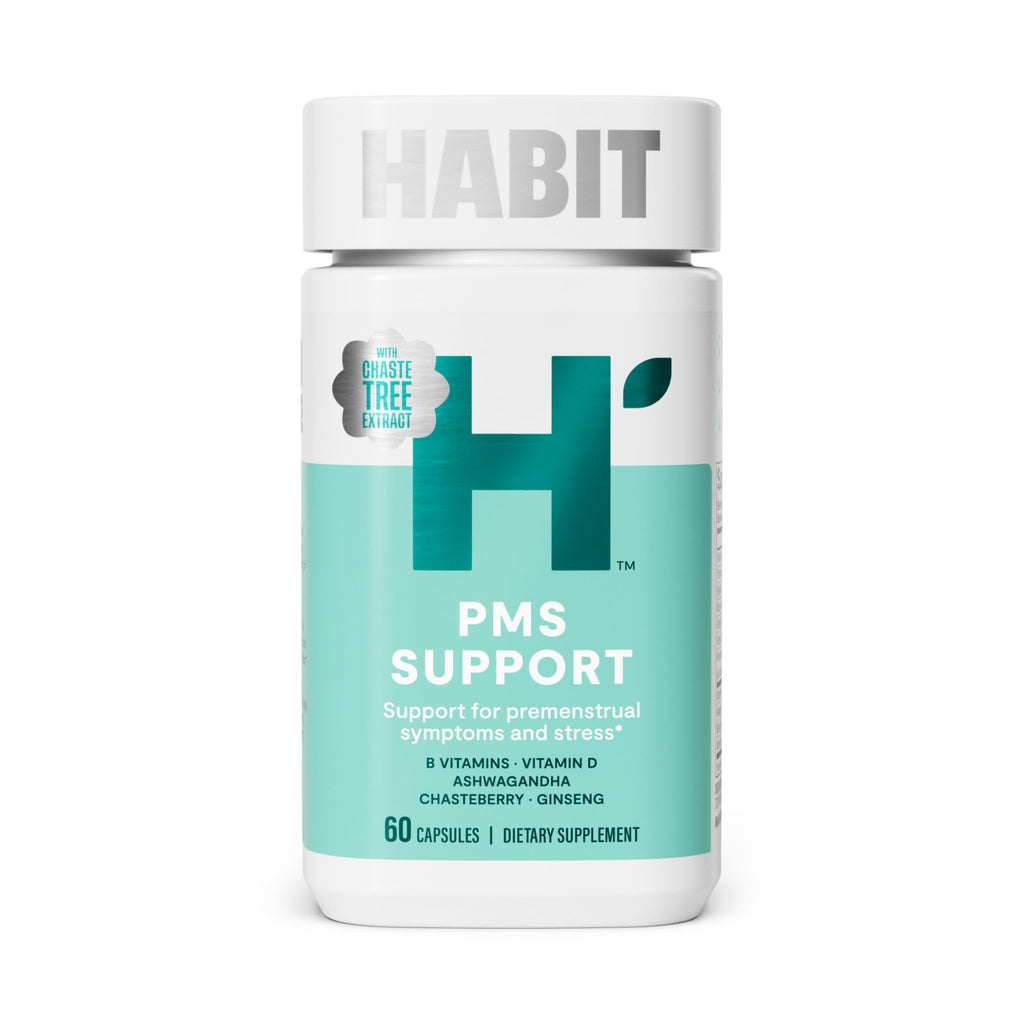Habit PMS Support Supplement for Women (60 Capsules) - Supports Premenstrual Symptoms & Stress, Hormone Balance, Mood, B Vitamins, Vitamin D, Chasteberry, Ashwagandha, Gluten-Free, Non-GMO (1 Pack) H' HabitBuy Supplements Australia