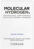 Codeage Molecular Hydrogen Supplement - Fast-Dissolving 12 PPM Hydrogen Water Tablets with Elemental Magnesium - Hydration Tablet Body Function - Unflavored, Vegan, Non-GMO, Gluten-Free - 30 Tablets CodeageBuy Supplements Australia