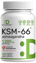 KSM 66 Ashwagandha 1,200mg with Black Pepper, 120 Veggie Capsules – Extra Strength Root Extract – High Absorption – Adaptogenic Supplements for Relaxation, Energy, & Brain Health – Non-GMO DEAL SUPPLEMENTBuy Supplements Australia