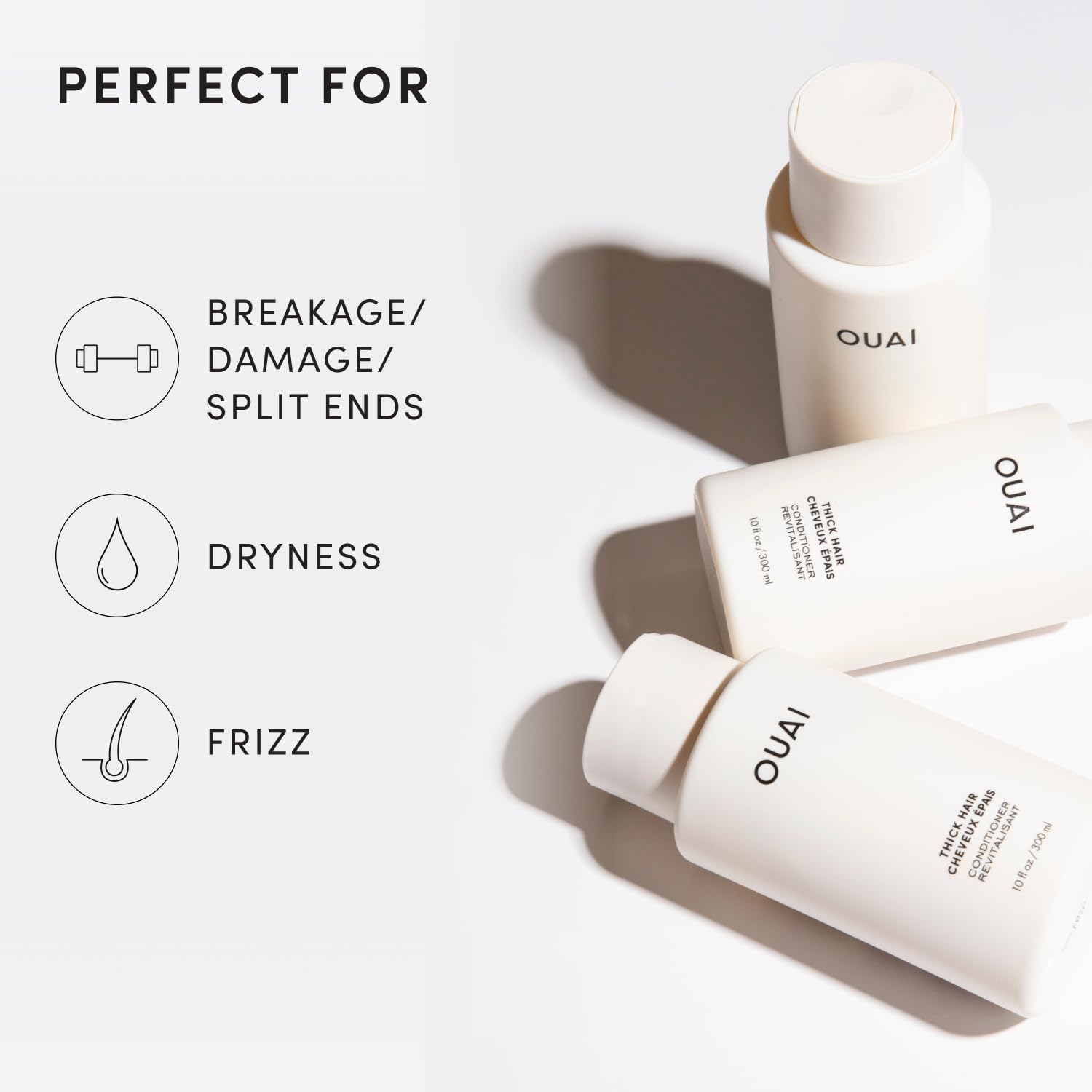 OUAI Thick Hair Conditioner Travel Size - Moisturizing Conditioner for Dry, Frizzy Hair - Keratin, Marshmallow Root, Shea Butter and Avocado Oil - Paraben, Phthalate and Sulfate Free (3 Oz) OUAIBuy Supplements Australia