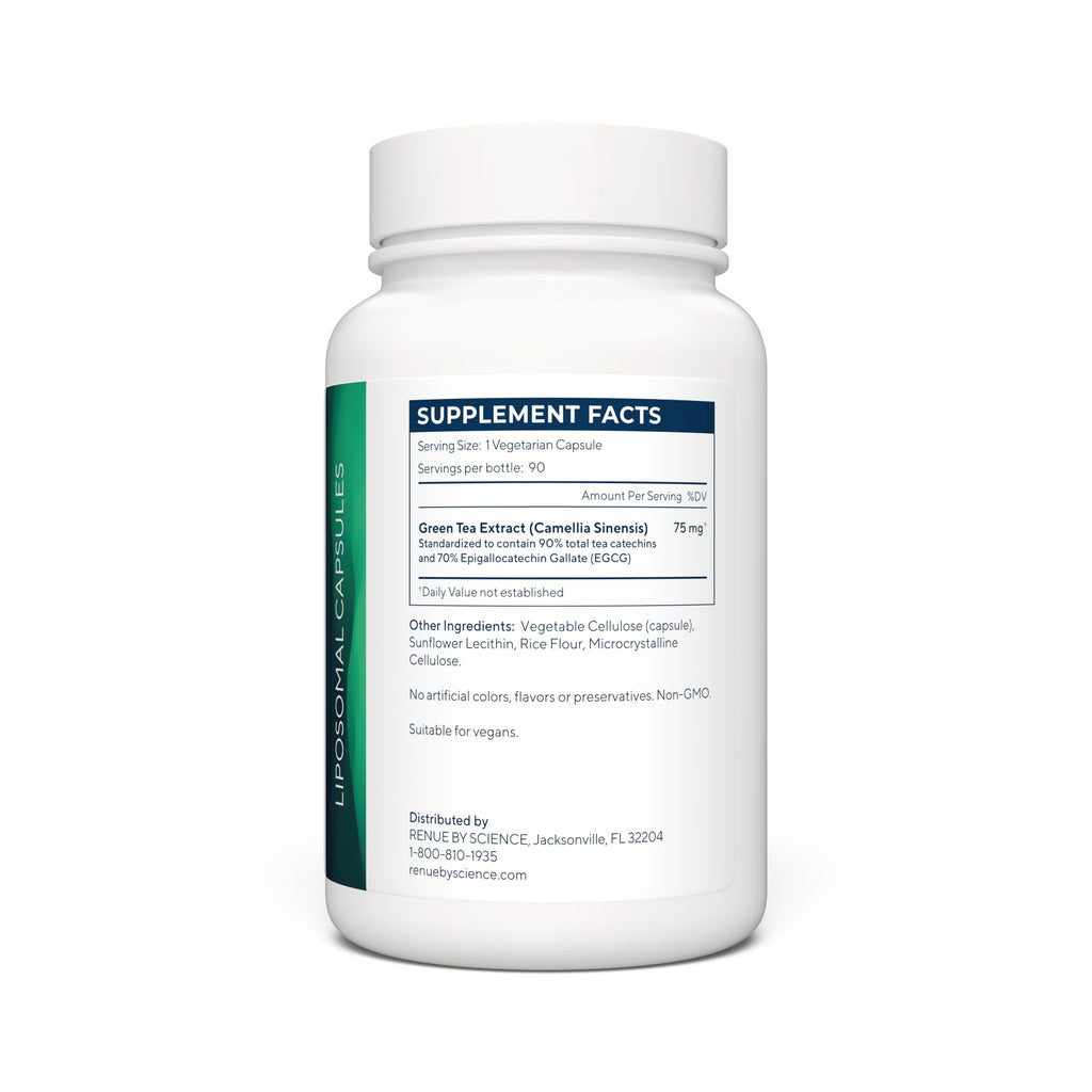 Renue By Science Green Tea Extract | High Strength Liposomal Supplement | 90 Capsules - 75mg Green Tea per Serving | Non-GMO | Made in The USA & Third-Party Tested Renue By ScienceBuy Supplements Australia