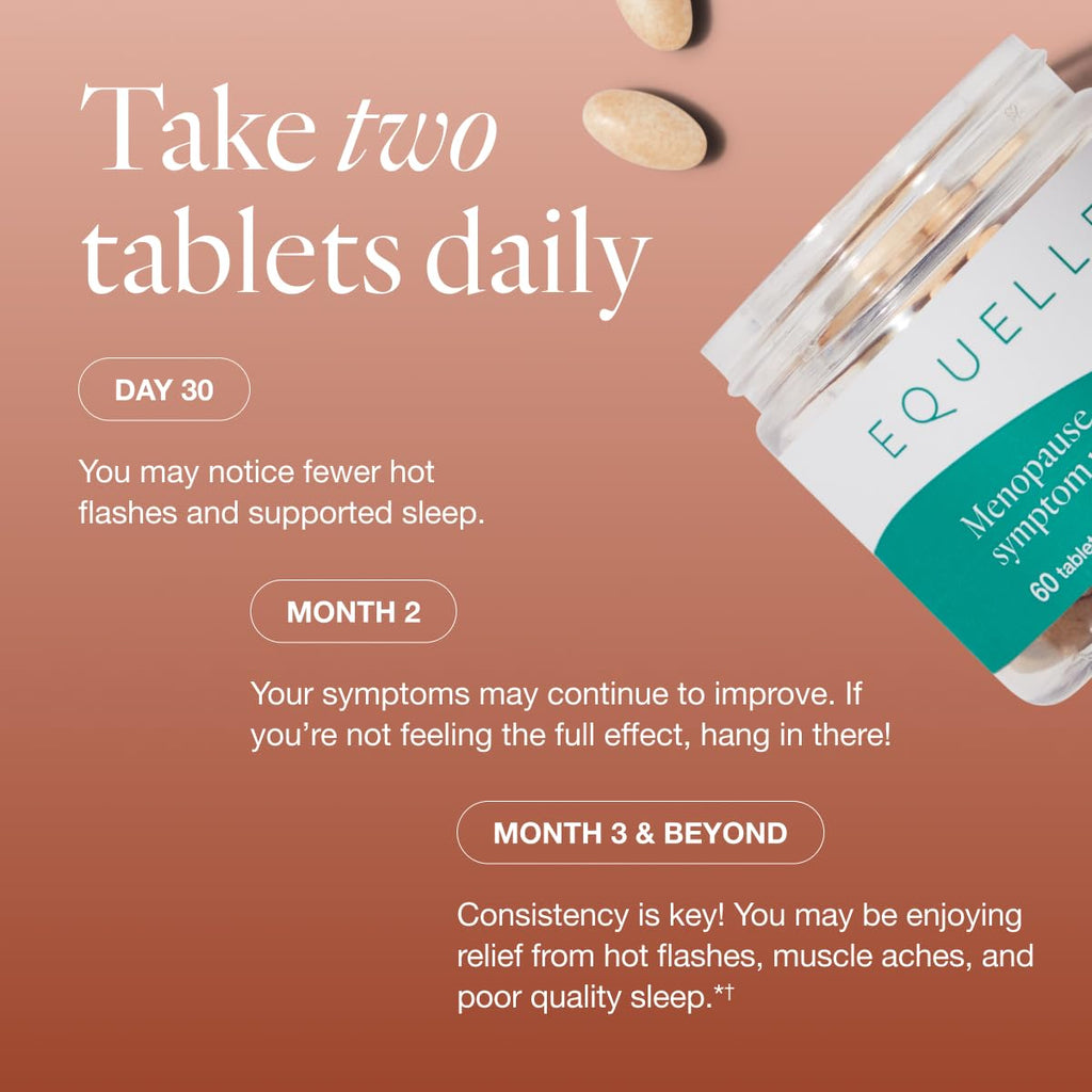 EQUELLE Multi-Symptom Perimenopause & Menopause Relief Relief from Hot Flashes, Muscle Aches & Supports More Sleep. Hormone-Free, Plant-Based S-Equol – 1 Month Supply (60 Tablets) EQUELLEBuy Supplements Australia