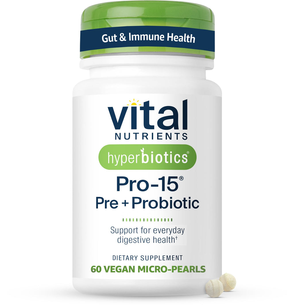 Hyperbiotics Vital Nutrients Pro-15 Prebiotics and Probiotics for Women and Men | 15 Science Backed Strains | Supports Occasional Constipation, Diarrhea, Gas & Bloating | 60 Vegan Time Release Pearls Hyperbiotics buy supplements Au