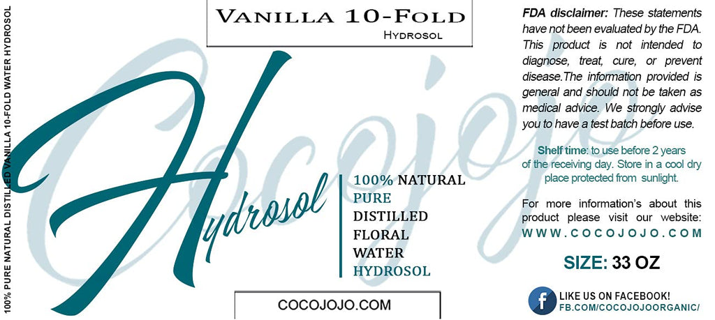 Dr Joe Lab Vanilla 10 Fold Hydrosol Spray Toner Floral Water Cleansing Hydrating Face Mist, and Natural for All Skin Types COCOJOJO - 32 oz Dr Joe Lab buy supplements Au