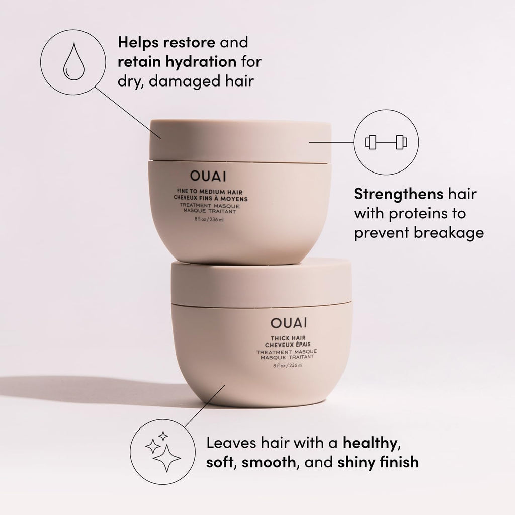 OUAI Travel Kit - Includes Travel Size Leave In Conditioner, Detox Shampoo, Fine to Medium Hair Mask, Scalp & Body Scrub (4 Count) OUAIBuy Supplements Australia
