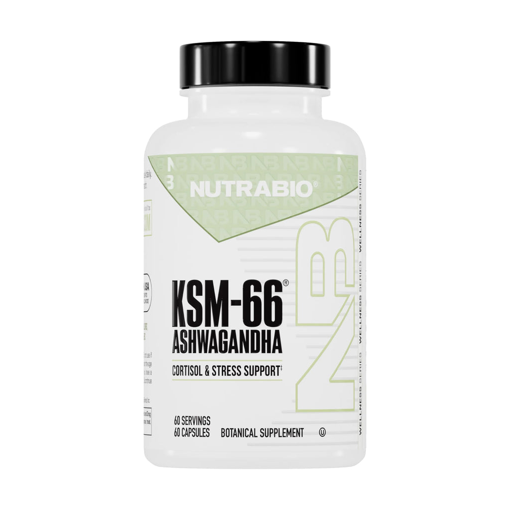 NutraBio Ashwagandha KSM-66 | Ashwagandha Herbal Supplement for Stress, Mood, & Performance | 600 MG of Clinically Studied KSM66 60 Capsules NutraBioBuy Supplements Australia
