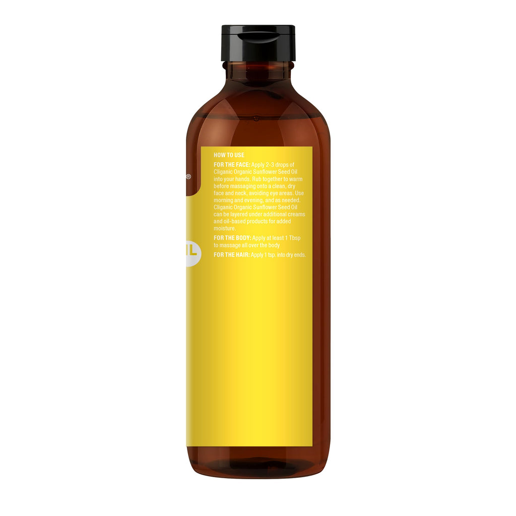 Cliganic Organic Sunflower Oil, 100% Pure (8oz) - For Skin, Hair & Face | Natural Cold Pressed Unrefined CliganicBuy Supplements Australia
