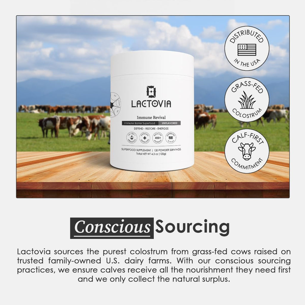 LACTOVIA Bovine Colostrum Powder | Grass-Fed Organic Colostrum Supplement | Gut & Immune Health Support | Raw, Unflavored | Keto, Gluten & Fat-Free | for Women & Men LACTOVIABuy Supplements Australia