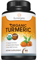 Sunergetic USDA Certified Organic Turmeric Supplement – Includes Organic Turmeric 