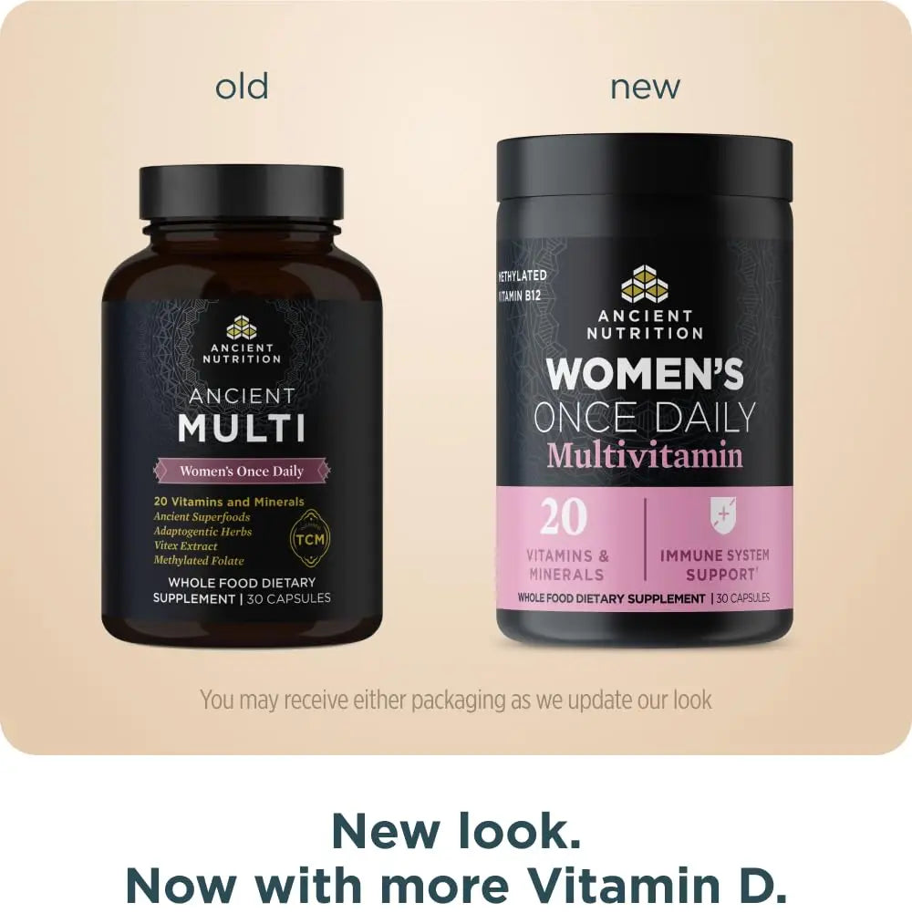 Ancient Nutrition Multivitamin for Women, Women's Once Daily Supplement, Methlyated Vitamin B, C, K2, Magnesium, Folate & Iron, Supports Bone Health, 30 Count Ancient NutritionBuy Supplements Australia