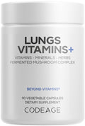 Codeage Lungs Vitamins, A, C, D, E, B6, Milk Thistle Lung Supplement, Zinc & Magnesium, Cordyceps, Reishi, Chaga, Poria, Tylophora, Ginger, Peppermint Leaf Organic Herb Cleanse - Non-GMO - 90 Capsules CodeageBuy Supplements Australia