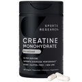 Sports Research® Creatine Monohydrate Capsules - Supports Workout Recovery, Lean Muscle gain, Performance and Strength* - Non-GMO, Vegan Certified - 5g per Servings - 30 Servings Sports Research buy supplements Au