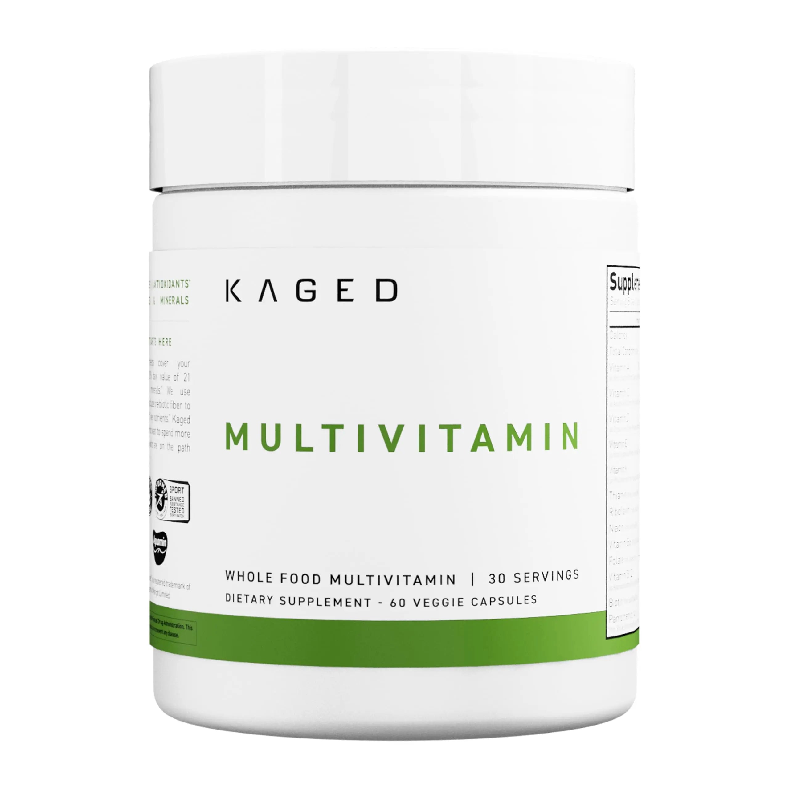 Kaged Multivitamin Capsules | Unflavored | Whole Foods Organic Fruits & Veggies | Plant Based Vegan Multivitamin KagedBuy Supplements Australia