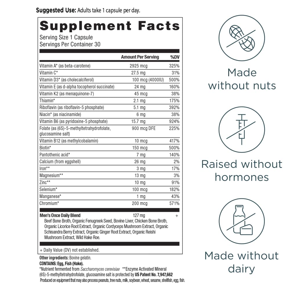 Ancient Nutrition Multivitamin for Men, Ancient Multi Men's Once Daily Vitamin Supplement 30 Ct, Vitamin A, Vitamin B and Vitamin K2, Fenugreek Seed Ancient NutritionBuy Supplements Australia