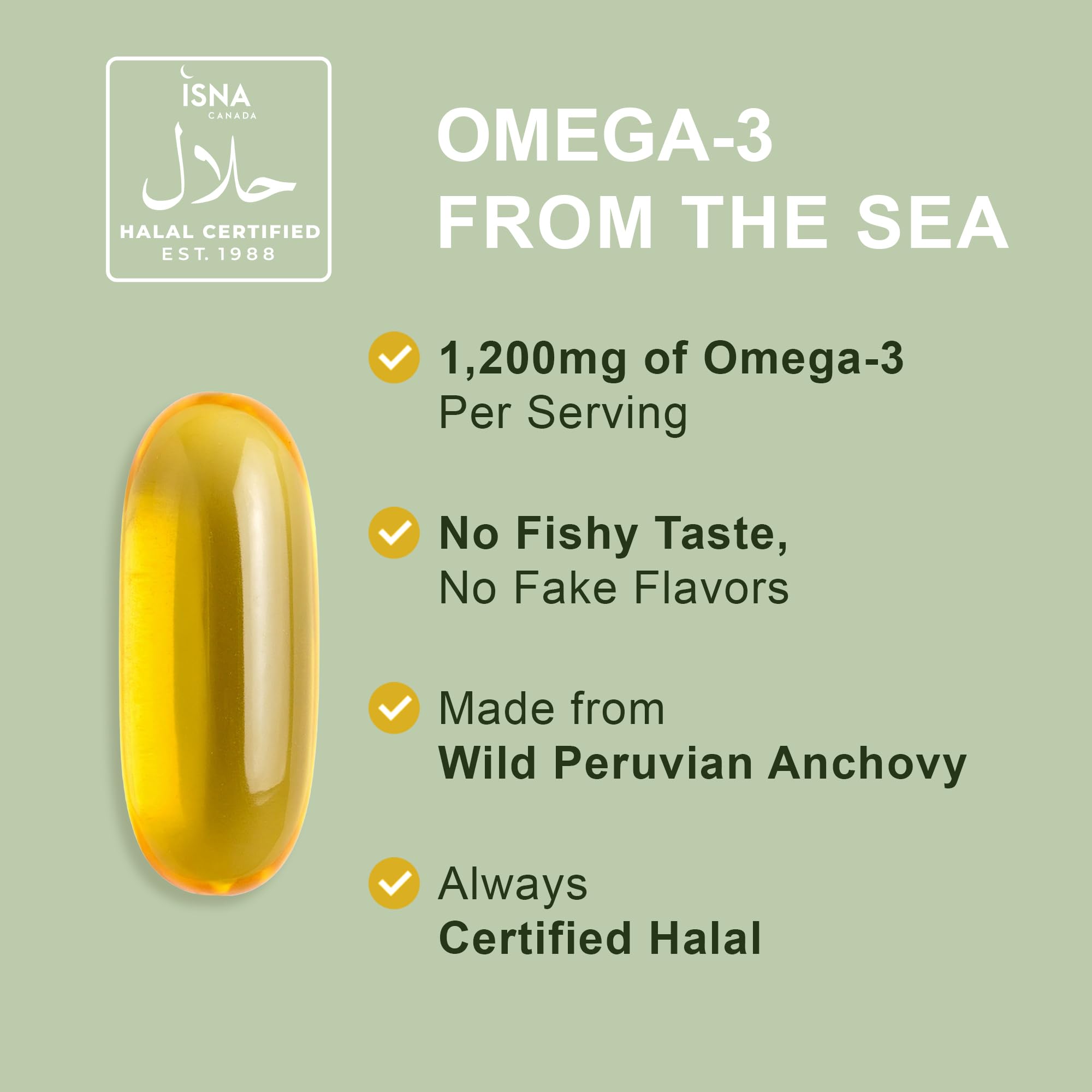Noor Vitamins Halal Fish Oil, Halal Vitamins, Ultra Omega 3 Wild Peruvian Fish (800 mg EPA & 400 mg DHA) Heart, Brain & Joint Support, Non-GMO and Gluten Free (120 Count) Noor Vitamins buy supplements Au