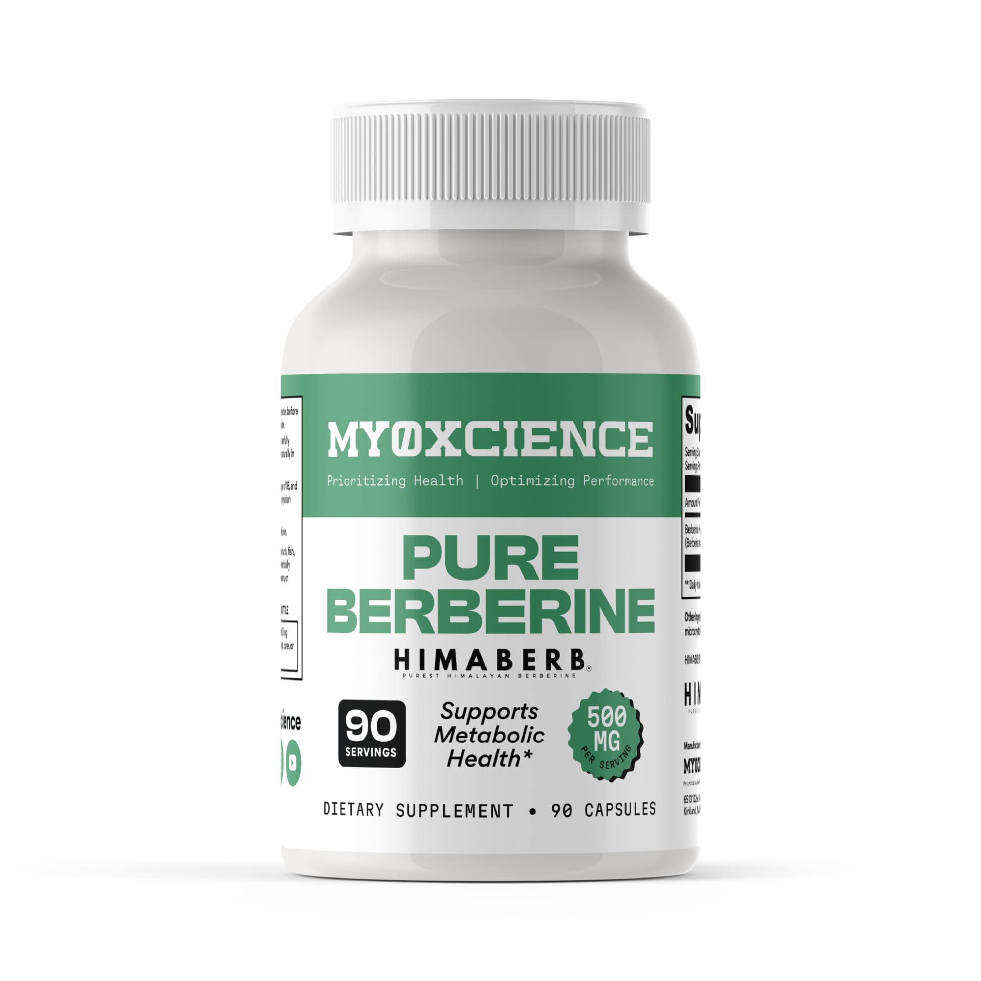 MYOXCIENCE Pure Berberine Himaberb | 500 mg of Berberine HCl per Serving | 90 Servings MYOXCIENCE buy supplements Au