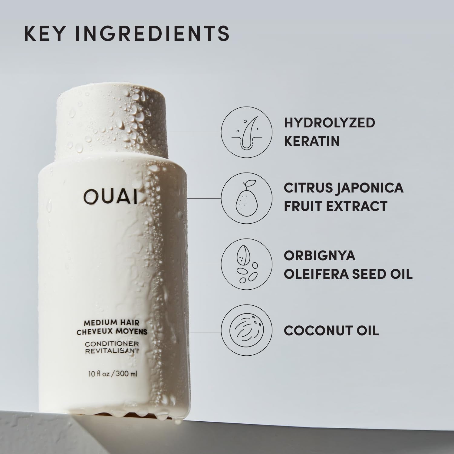 OUAI Medium Conditioner Refill - Hydrating Hair Conditioner with Coconut Oil, Babassu Oil, and Keratin - Strengthens, Repairs and Adds Shine - Paraben and Phthalate Free Hair Care Products (32 Oz) OUAIBuy Supplements Australia