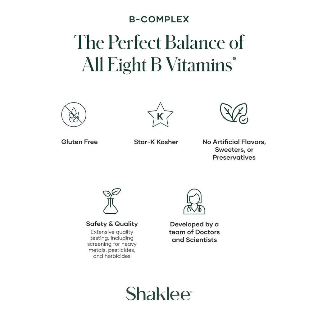 Shaklee - B-Complex- The Ultimate Energy Boost with Patented Bioactivated Absorption System™ - B Vitamins for Enhanced Well-Being ShakleeBuy Supplements Australia