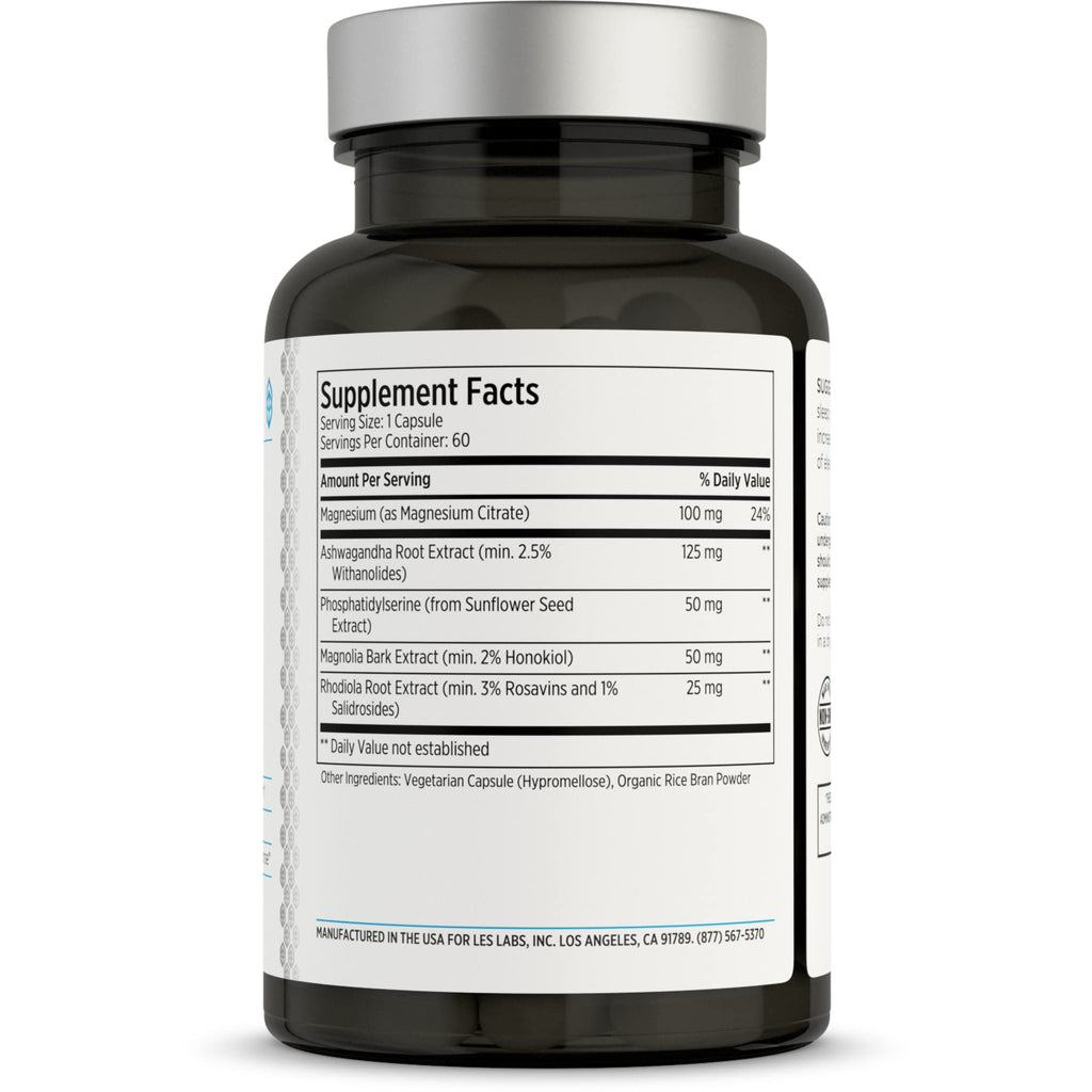 LES Labs Cortisol Health – Stress Relief, Balanced Cortisol Response, Relaxation & Deep Sleep – Phosphatidylserine, Magnesium, Magnolia Bark, Rhodiola Rosea & Ashwagandha – Non-GMO – 60 Capsules LES LabsBuy Supplements Australia