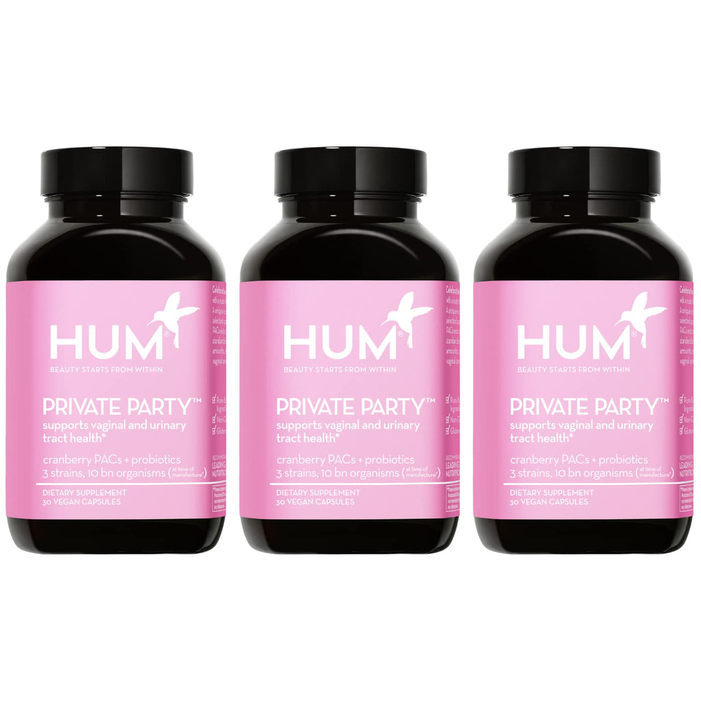 HUM Private Party Vaginal Probiotics for Women, pH Balance and Urinary Tract Support Vaginal Probiotic Supplement with Cranberry & Lactobacillus Blend, Women's Health Cranberry Pills, 90 Capsules HUMBuy Supplements Australia