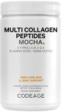 Codeage Multi Collagen Peptides Protein Powder - Chocolate Mocha Instant Coffee - Gourmet Knoa Coffee Drink & Shake - Collagen Type I, II, III, V & X - Grass-Fed, Hydrolyzed, Non-GMO - 14.39oz CodeageBuy Supplements Australia
