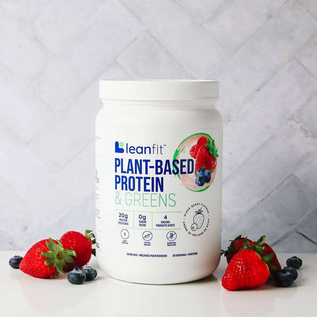 LeanFit Plant-Based Protein & Greens, Natural Berry, 20g Protein, 19 Servings, 1.25 Pound LeanFitBuy Supplements Australia