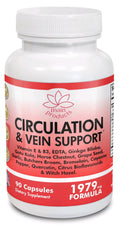 Circulation & Vein Support Supplement - Vitamins E & B3, Ginkgo Biloba, Horse Chestnut, Gotu Kola, Grape Seed, Butcher's Broom & Citrus Bioflavonoids - 1979 mg Formula - 90 Capsules - 30 Days Supply. Main ProductsBuy Supplements Australia