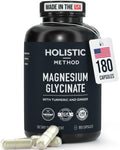 Magnesium Glycinate Capsules with Organic Turmeric and Ginger - 180 Vegan Capsules for Sleep, Relaxation, Muscle Cramps and Immune Support Holistic MethodBuy Supplements Australia
