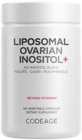 Codeage Liposomal Ovarian Inositol+ Supplement - Myo-Inositol & D-Chiro-Inositol 40:1 Blend, Folate 5-MTHF, CoQ10, Pomegranate & Wild Blueberry, Liposomal Delivery, Non-GMO, Gluten-Free - 120 Capsules CodeageBuy Supplements Australia