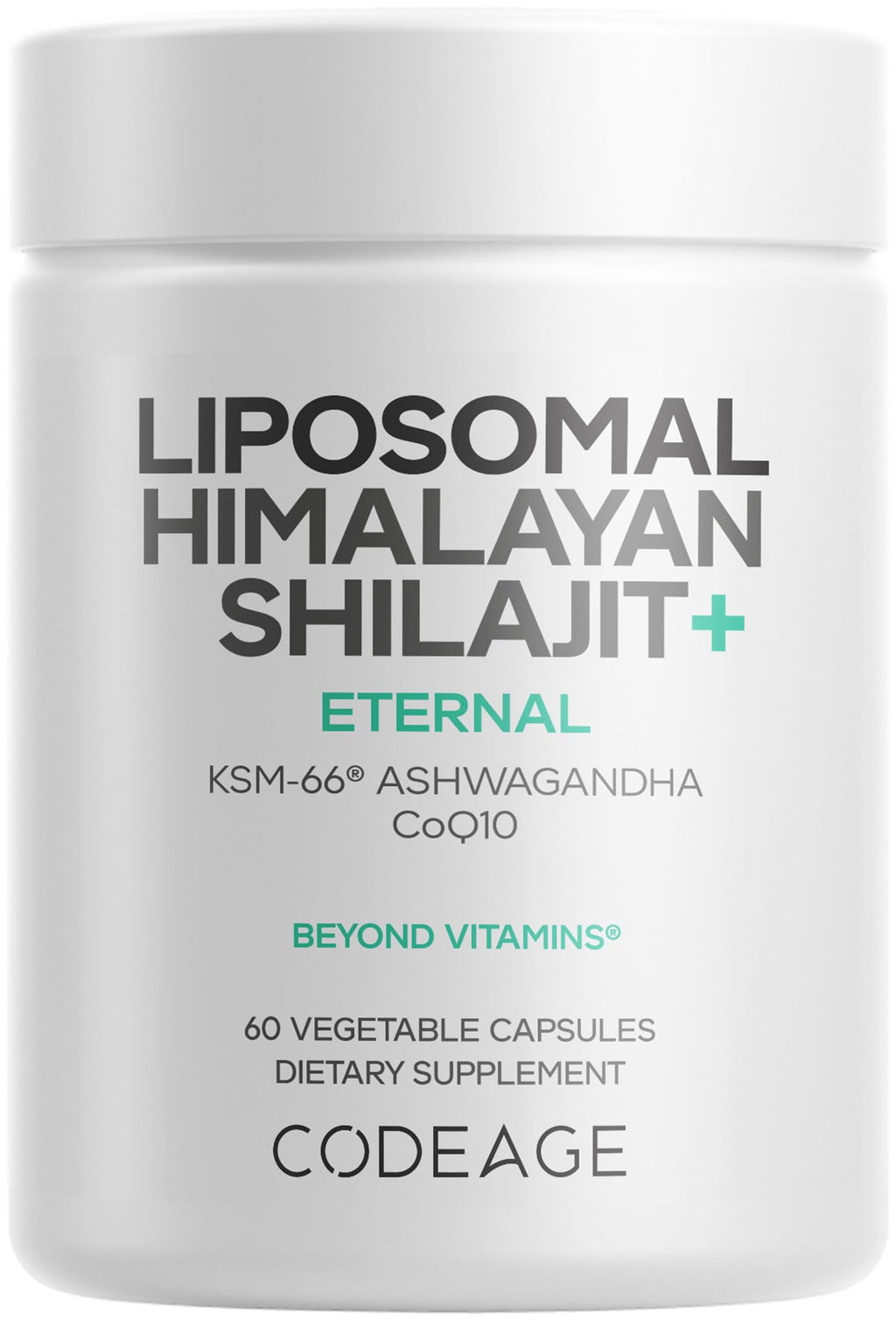Codeage Liposomal Himalayan Shilajit+ Supplement - 500 mg Shilajit, KSM-66 Ashwagandha, CoQ10, Fulvic Ionic Minerals, Calcium, Magnesium, BioPerine - Liposomal Delivery - Non-GMO - 60 Capsules CodeageBuy Supplements Australia