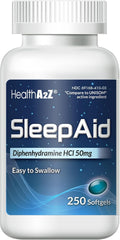HealthA2Z Sleep Aid, Diphenhydramine Softgels, 50mg, Supports Deeper, Restful Sleeping (250 Counts) HealthA2Z buy supplements Au