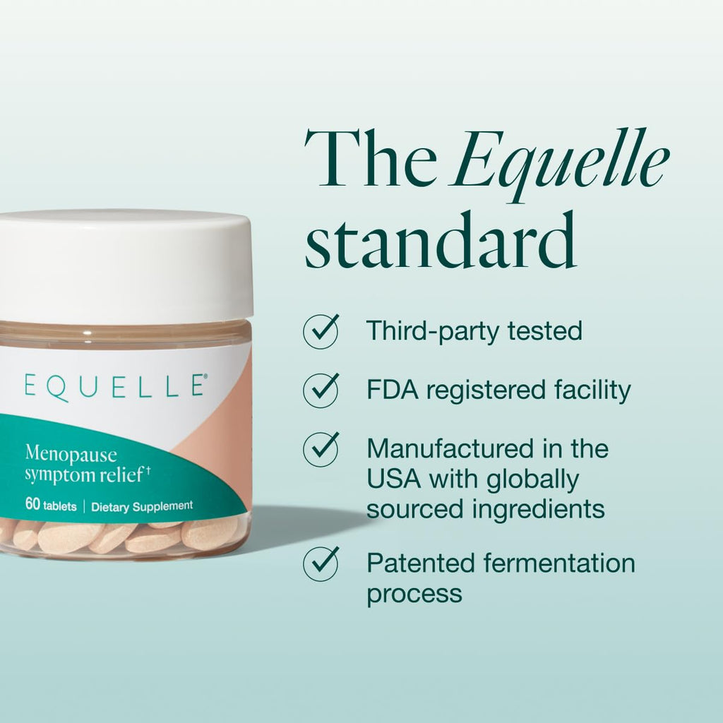 EQUELLE Multi-Symptom Perimenopause & Menopause Relief Relief from Hot Flashes, Muscle Aches & Supports More Sleep. Hormone-Free, Plant-Based S-Equol – 1 Month Supply (60 Tablets) EQUELLEBuy Supplements Australia