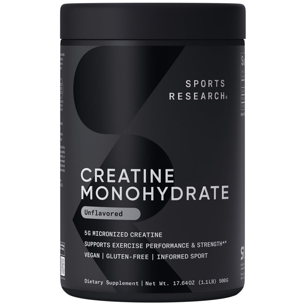 Sports Research Creatine Monohydrate - Gain Lean Muscle, Improve Performance and Strength and Support Workout Recovery* - 5 g Micronized Creatine - 17.64 oz Sports Research buy supplements Au