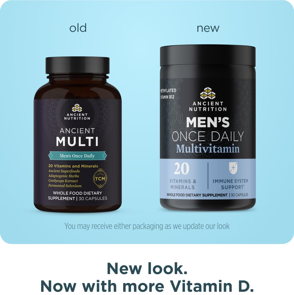 Ancient Nutrition Multivitamin for Men, Ancient Multi Men's Once Daily Vitamin Supplement 30 Ct, Vitamin A, Vitamin B and Vitamin K2, Fenugreek Seed Ancient NutritionBuy Supplements Australia