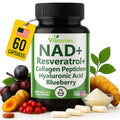 Vitaxmin NAD+ supplement bottle with ingredients on a white background