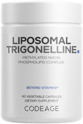 Codeage Liposomal Trigonelline - 250 mg Per Capsule - 3-Month Supply - Plant-Based Alkaloid - Liposomal Delivery for Bioavailability - Metabolic Health Support - Vegan Nootropic Non-GMO - 90 Capsules CodeageBuy Supplements Australia