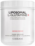 Codeage Liposomal L-Glutamine Powder - High-Potency L-Glutamine 5,000 mg per Serving - 3-Month Supply - Liposomal Delivery, Free-Form Amino Acid, Unflavored Glutamine - Non-GMO Gluten-Free - 16.67 oz CodeageBuy Supplements Australia