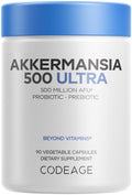 Codeage Akkermansia Muciniphila Probiotic Ultra - High-Potency 500M AFUs Akkermansia Probiotic Supplement - Enhanced Daily Probiotic & Prebiotic, Chicory Inulin - 3-Month Supply - 90 Capsules CodeageBuy Supplements Australia