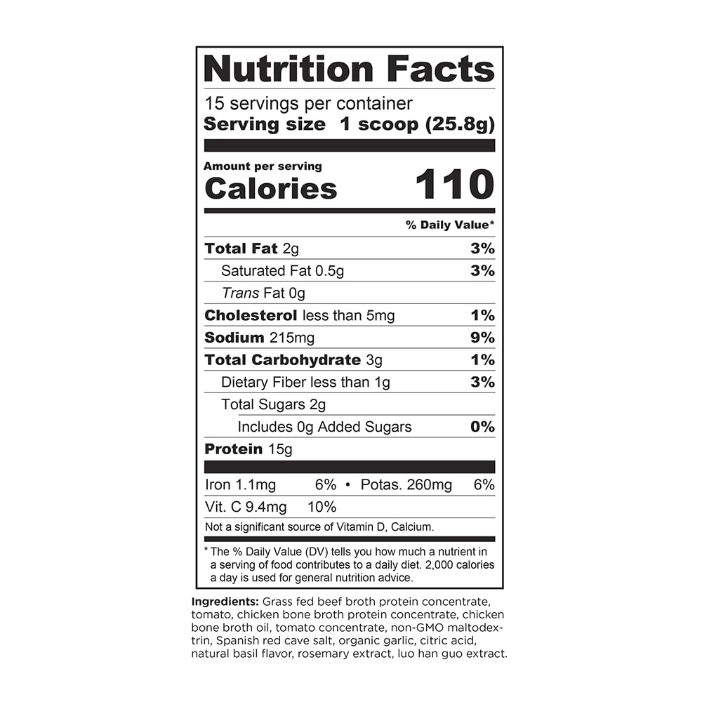 Ancient Nutrition Bone Broth Protein Powder, Tomato Basil, Grass-Fed Chicken and Beef Ancient NutritionBuy Supplements Australia