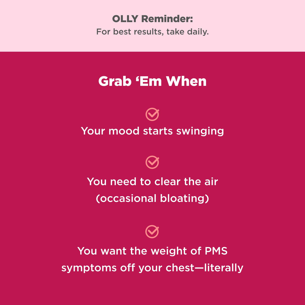 OLLY Period Hero Gummies, PMS Support Supplement,* Chasteberry, Vitamin B6, Calcium, Cran-Raspberry Flavor, 30 Day Supply - 60 Count OLLYBuy Supplements Australia