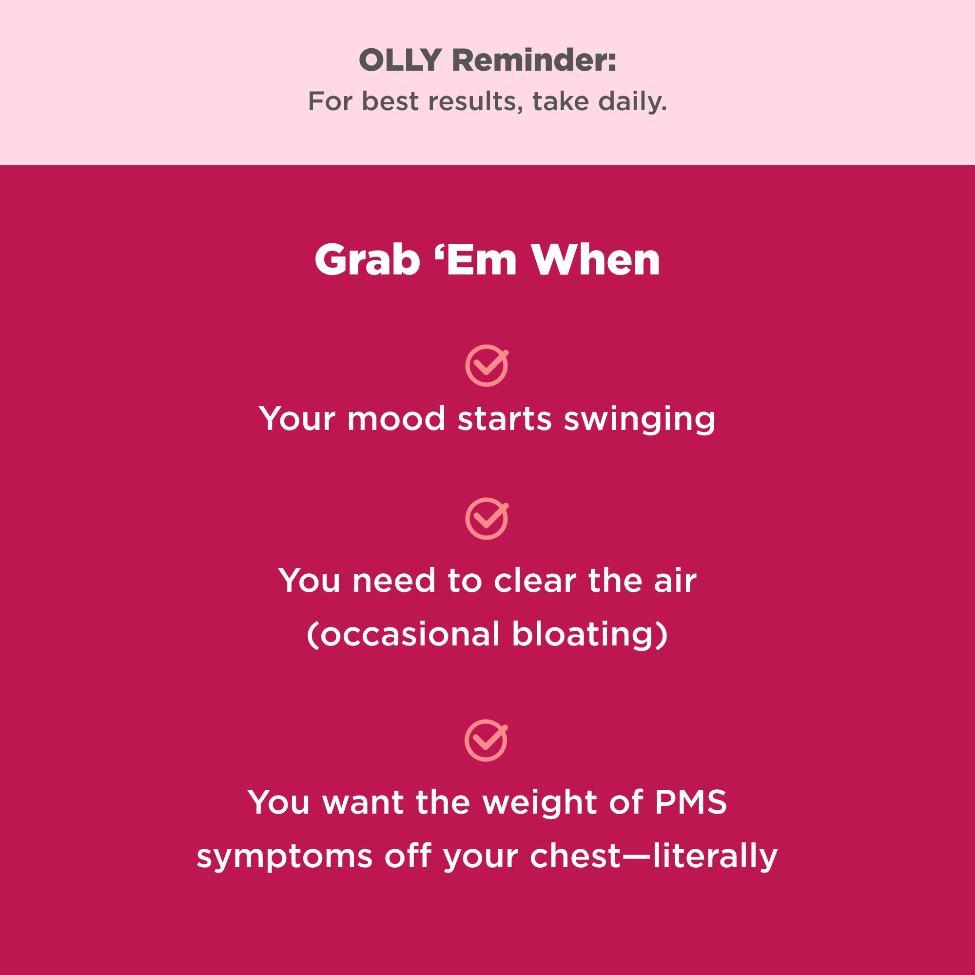 OLLY Period Hero Gummies, PMS Support Supplement,* Chasteberry, Vitamin B6, Calcium, Cran-Raspberry Flavor, 30 Day Supply - 60 Count OLLYBuy Supplements Australia