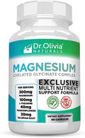 Dr. Olivia Naturals Magnesium Glycinate Complex - L-Theanine, Passionflower & Valerian Root for Sleep Support Supplement, Nerve & Muscle Health, High Absorption - 90 Vegetarian Capsules Dr. Olivia NaturalsBuy Supplements Australia